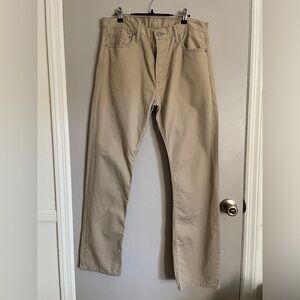 Levi's Khaki 501 Straight Leg Jeans 34x32